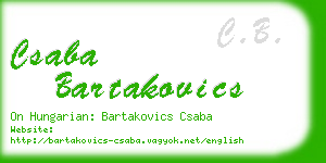 csaba bartakovics business card